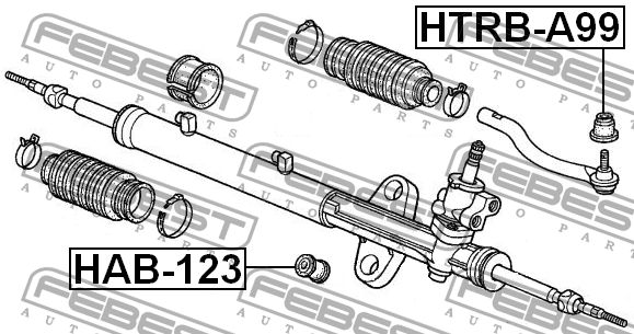 Подушка крепления рулевой рейки HAB-123 FEBEST