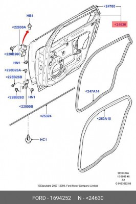 Дверь задняя 1 694 252 FORD
