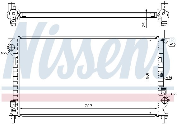 Радиатор, охлаждение двигател 62021A NISSENS