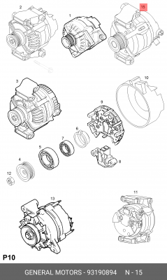 Генератор 93190894 GENERAL MOTORS