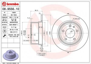 Тормозной диск 08.9556.10 BREMBO