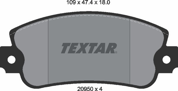 Комплект тормозных колодок, диско 2095005 TEXTAR