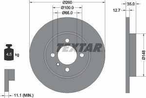 Тормозной диск 92026400 TEXTAR