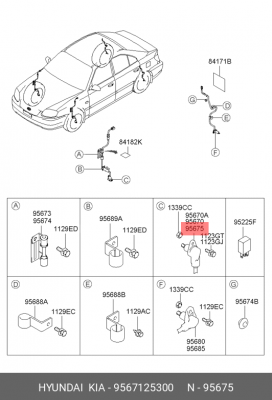 Датчик, частота вращения колеса 95671-25300 HYUNDAI KIA