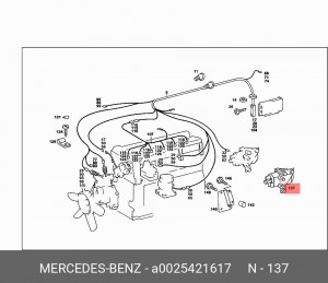 Датчик, давление во впускном газопроводе A 002 542 16 17 MERCEDES BENZ