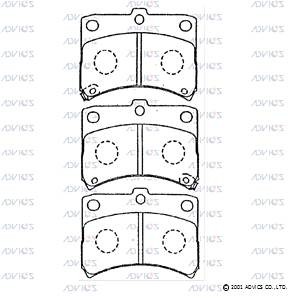 Колодки тормозные дисковые SN103P ADVICS