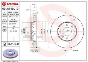 Тормозной диск 09.A149.10 BREMBO