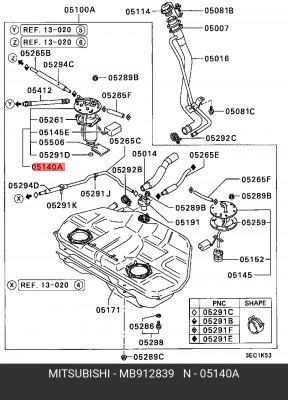 Крыло MB912839 MITSUBISHI