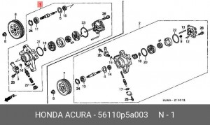 Гидравлический насос, рулевое управление 56110P5A003 HONDA