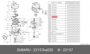 Бегунок распределителя зажигани 22157KA020 SUBARU
