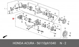 Гидравлический насос, рулевое управление 56110PH1040 HONDA