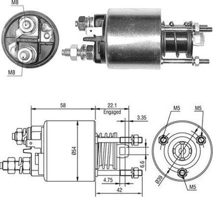 Тяговое реле, стартер 940113050497 MAGNETI MARELLI