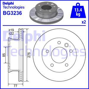 Тормозной диск BG3236 DELPHI