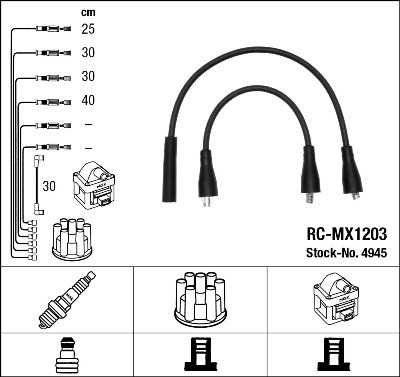Ккомплект проводов зажигания RCMX1203 NGK NTK