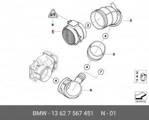 Расходомер воздуха 13 62 7 567 451 BMW