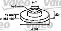 Тормозной диск 186809 VALEO PHC
