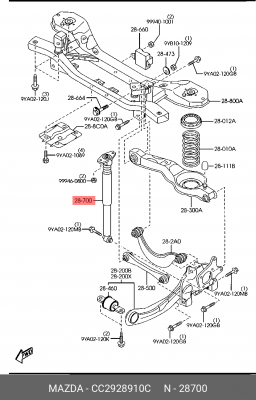 Амортизатор подвески CC2928910C MAZDA