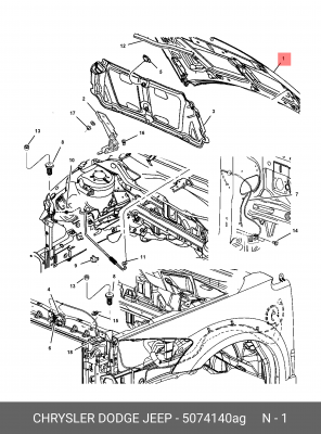 Капот 5074140AG CHRYSLER