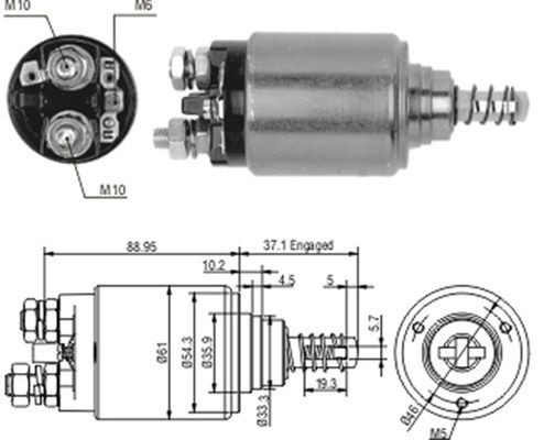 Тяговое реле, стартер 940113050186 MAGNETI MARELLI