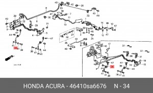 Тормозной шланг 46410SA6676 HONDA