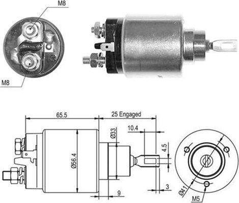 Тяговое реле, стартер 940113050448 MAGNETI MARELLI