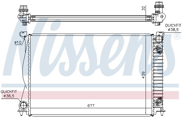 Радиатор, охлаждение двигател 60232A NISSENS