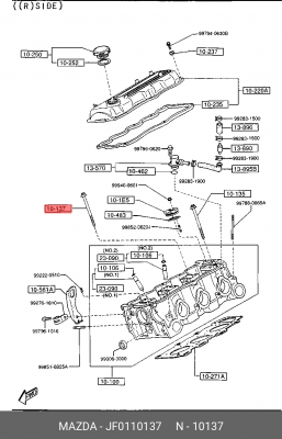 Болт головки цилидра JF01-10-137 MAZDA