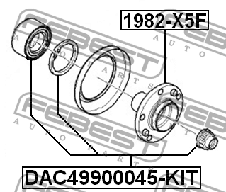 Подшипник ступицы колеса DAC49900045-KIT FEBEST