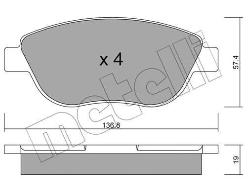 Комплект тормозных колодок, диско 22-0322-1 METELLI