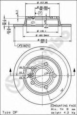 Тормозной диск 08.6935.10 BREMBO