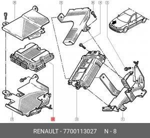 Блок управления, система впрыска 7700113027 RENAULT