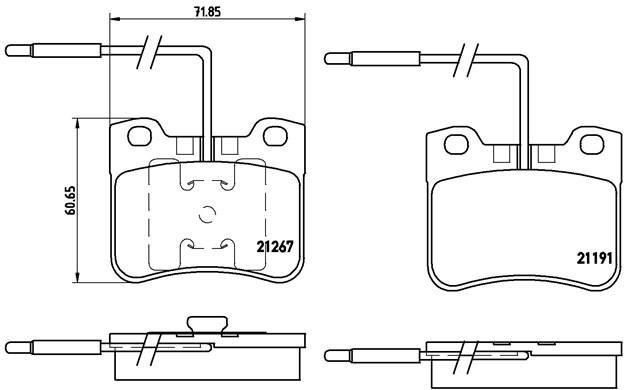 Комплект тормозных колодок, диско P61047 BREMBO