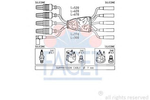 Ккомплект проводов зажигания 48499 FACET