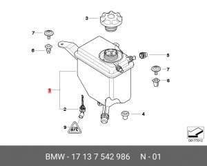 Бачок расширительный системы охлаждения 17 13 7 542 986 BMW