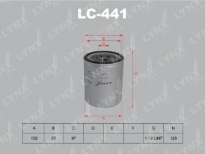 Фильтр масляный двигателя LC-441 LYNXAUTO
