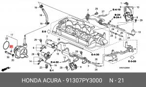 Прокладка, впускной коллектор 91307PY3000 HONDA