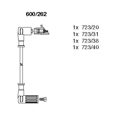 Ккомплект проводов зажигания 600262 BREMI