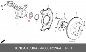 Комплект подшипника ступицы колеса 44300SB2964 HONDA