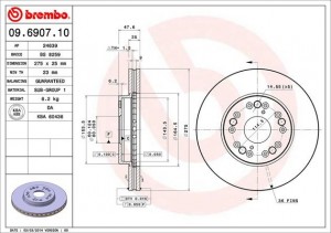 Тормозной диск 09.6907.10 BREMBO
