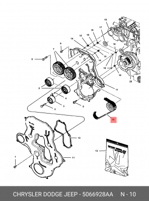 Ремень ГРМ 5066 928AA CHRYSLER