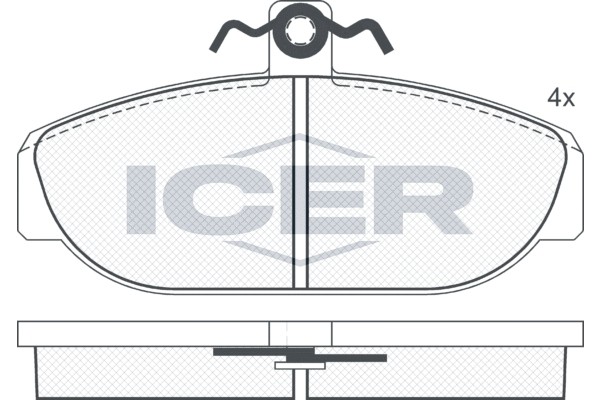 Комплект тормозных колодок, диско 181014 ICER