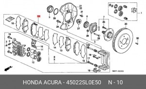 Комплект тормозных колодок, диско 45022SL0E50 HONDA