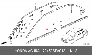 Молдинг двери 72450SEA013 HONDA