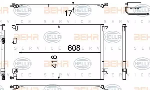 Конденсатор, кондиционер 8FC351304471 HELLA