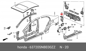 Желоб водосточный 63720SNBE00ZZ HONDA