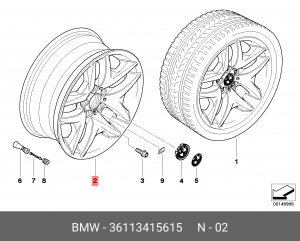 Диск колеса 36 11 3 415 615 BMW
