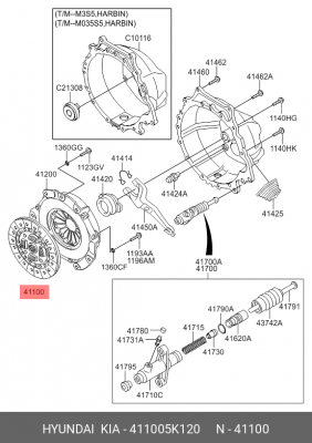 Диск сцепления 411005K120 HYUNDAI KIA
