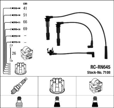 Ккомплект проводов зажигания 7108 NGK NTK