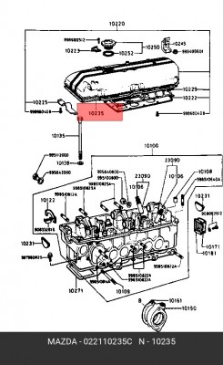 Прокладка, крышка головки цилиндра 0221-10-235C MAZDA