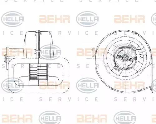 Электродвигатель, вентиляция салона 8EW009158611 HELLA